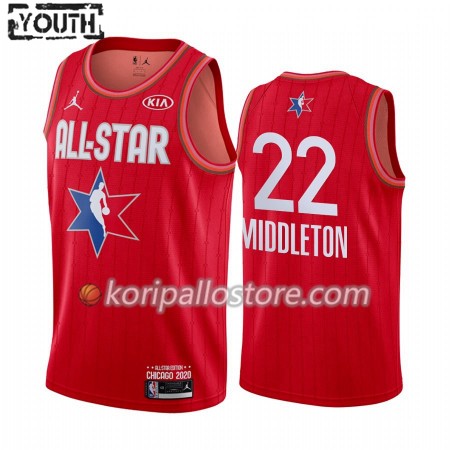 Milwaukee Bucks Khris Middleton 22 2020 All-Star Jordan Brand Punainen Lasten Pelipaidat Swingman